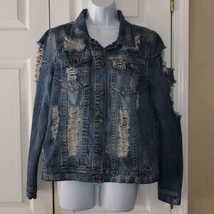 Highway  Jeans  super distressed trashed jean jacket